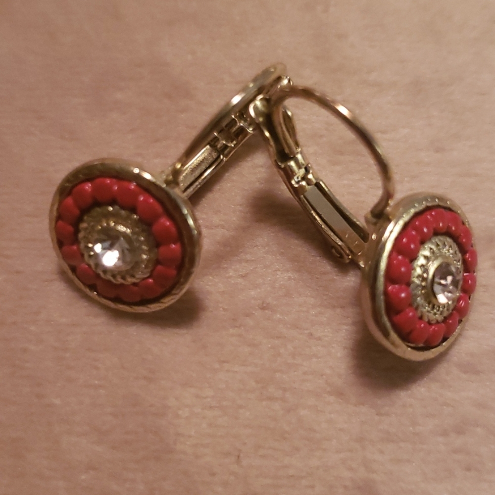 Gold Tone Beaded Earrings